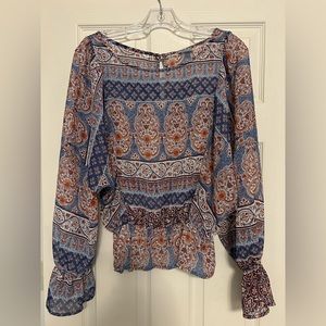 Patterned Blouse w/ Silver thread embellishment